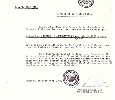 Salvadorian Citizenship Certificate