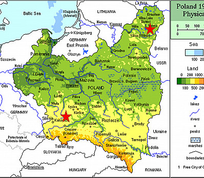 Map of Poland, 1939