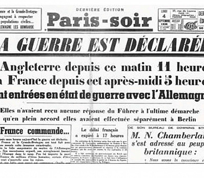 France Declares War on Germany, September 3, 1939